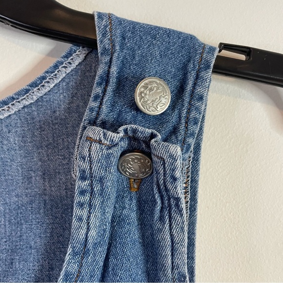 Americana Pinafore VTG Fads Denim Overall Dress Small Blue 90s Y2K Jean Normcore - Picture 7 of 8